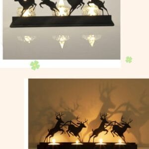 Deer art candle holder  Desktop decoration MDF wood material