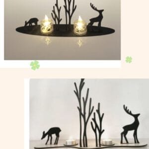 Nature art candle holder  Desktop decoration MDF wood material