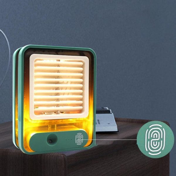 Rechargeable Mini Mist Humidifier Fan Portable Desktop Air Conditioner USB Mini Air Cooler Fan Water Cooling Fan with 3 Speed Spray Humidifier Purifier Indoor,Outdoor (Random Color)