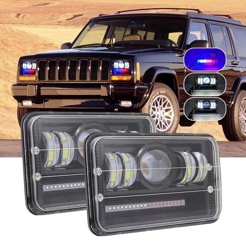 LED Headlight 6 × 4 / square led light 4 × 6 for all bikes | motercycle headlight for 125 cg 70cc bikes | sos pattern cg 125 and 70cc - Image 2