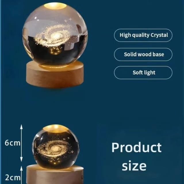 3d crystal moon randomly design Crystal Planet Globe 3D Laser Engraved Solar System Ball with Touch Switch LED Light Base Astronomy Decor (random ) - Image 6