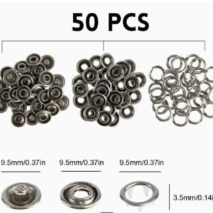 Imported Quality 50 Metal Snaps tich Buttons