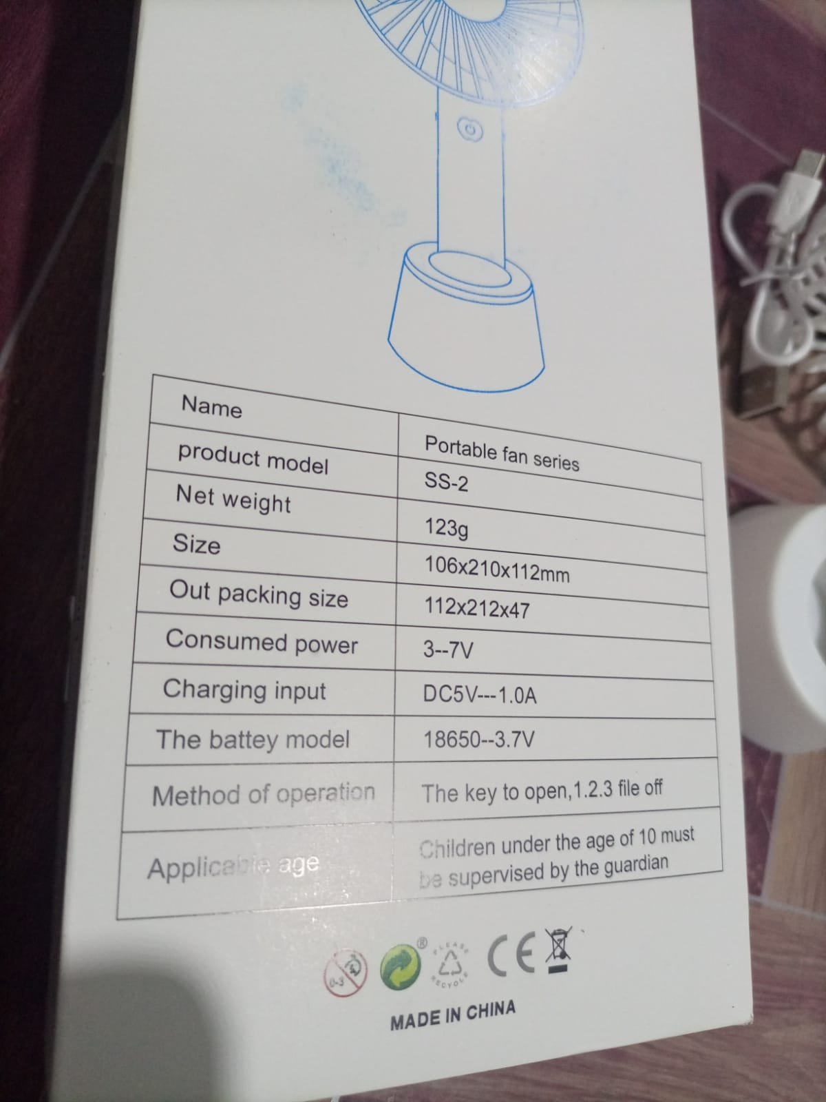 USB Mini Fan Portable Handheld Rechargeable | Handy Cooling Fan for Outdoor Summer Fan (Random colors) - Image 2