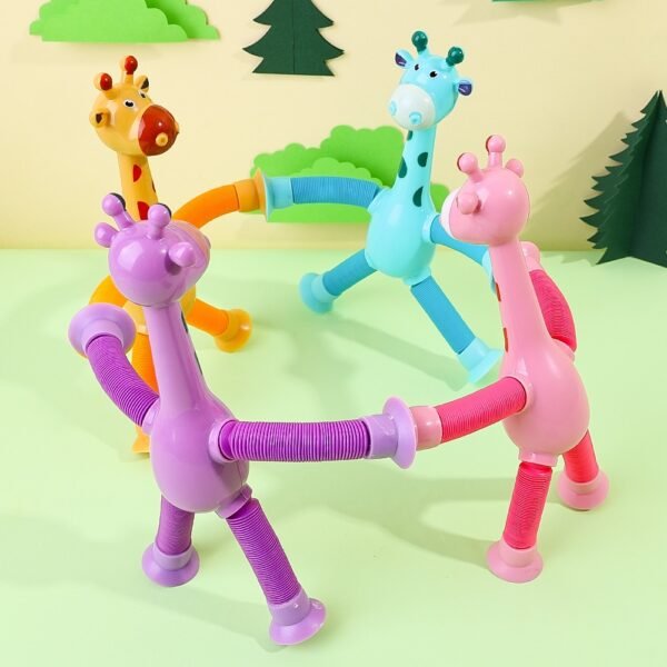 Telescopic Suction Cup Giraffe Toy Pop Tubes Sensory Toys For Toddlers Fidget Toys For Anxiety Add Adhd Autism Funny For Kids Boys Girls - Multicolor (Random color) - Image 10