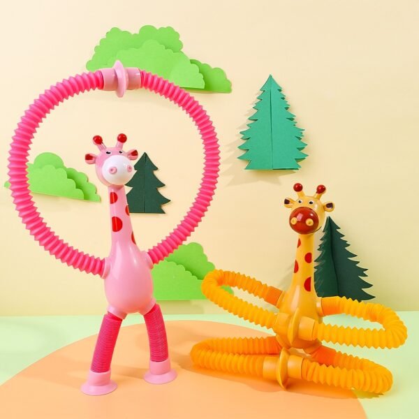 Telescopic Suction Cup Giraffe Toy Pop Tubes Sensory Toys For Toddlers Fidget Toys For Anxiety Add Adhd Autism Funny For Kids Boys Girls - Multicolor (Random color) - Image 11