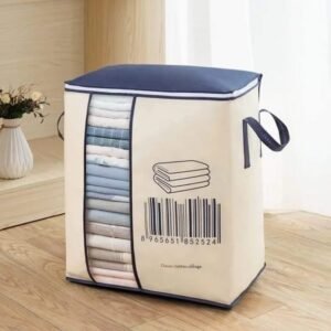Large Non-woven Portable Clothes Storage Bag Clothing Organizer 120 gsm (Random color)