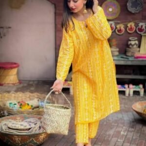 Chunri print 2pc Dress Stuff: Linen  Print for girls