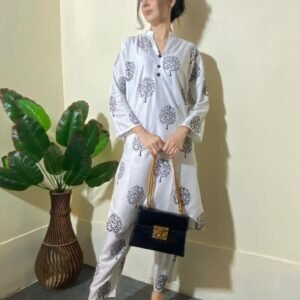 Tree print 2pc Dress Stuff: Linen  Print for girls