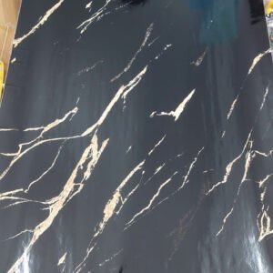 Self Adhesive Black Marble Sheet for Kitchen / Waterproof Anti Oil & Heat Resistant Wallpaper Sheet