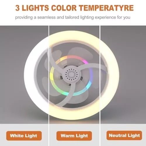 360° Rotating Socket Ceiling Fan with Light and Remote - Image 9