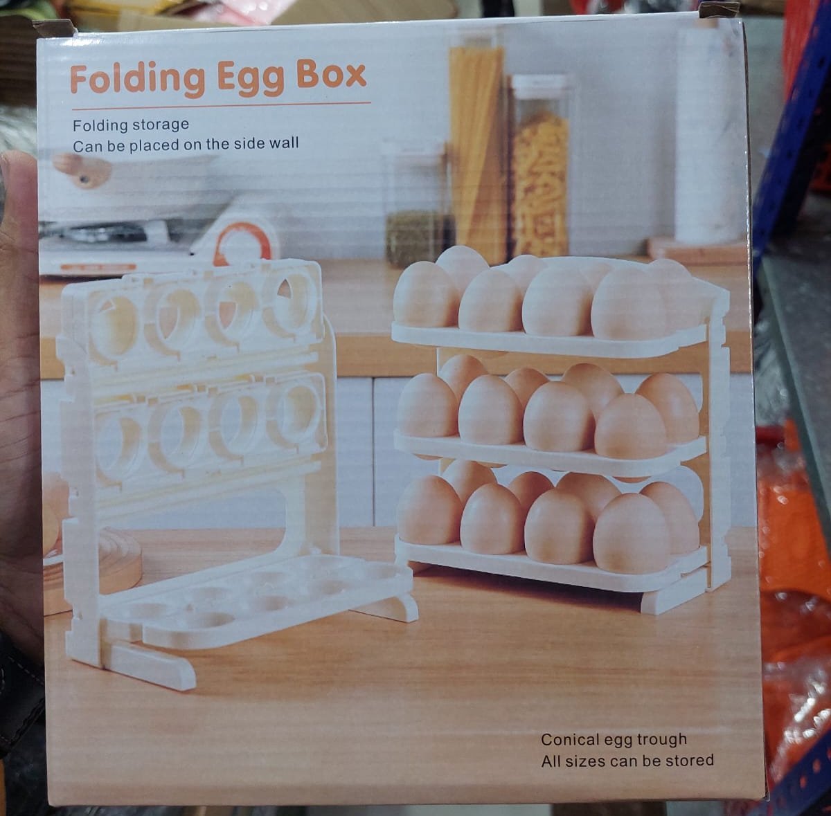 Egg Holde Rolling Storage Container Space-saving Rack for Kitchen Refrigerator Space Saving Egg Holder(random color ) - Image 3