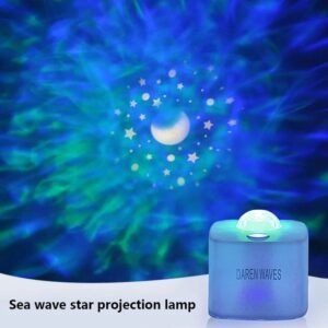 Ocean Light Projector for Bedroom Led Star Galaxy Sky Wave Color Rotating Underwater Wall Projection 3D Lamp Stereo Kids Gifts
