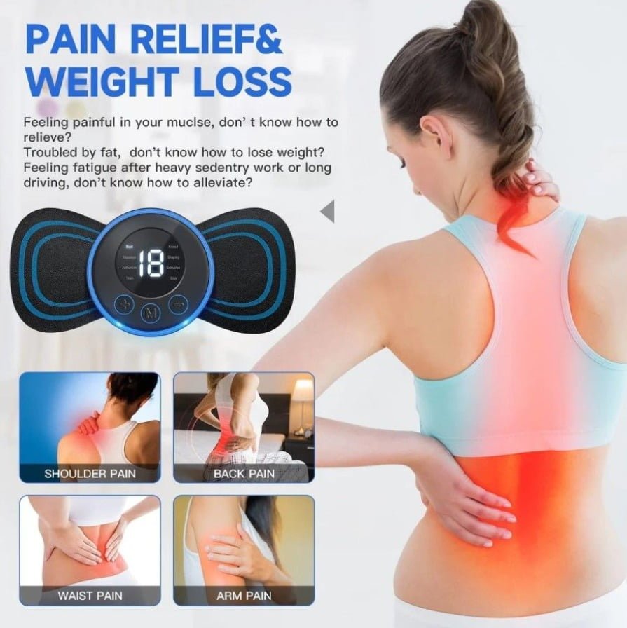 EMS Mini Body Massager Pulse Neck Pain Relief EMS Butterfly Body Massager Men & Women Butterfly Massager