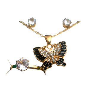 golden Butterfly Jewellery Set Earrings and rings Set for girls