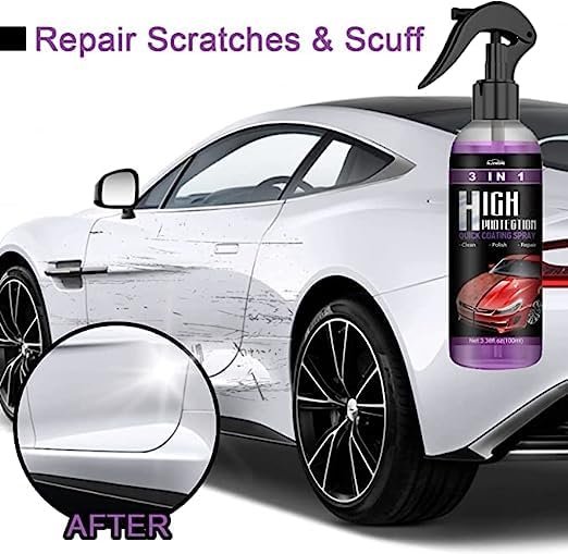 3 in 1 High Protection Quick Car Coating Spray, Ceramic Car Coating Spray Crystal Coating for Car Wax Spray Plastic Parts Refurbish Agent Car Hand Spray (100 ml) - Image 7