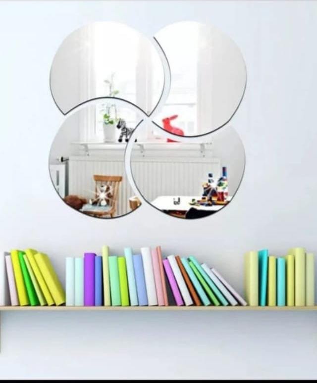 Acrylic mirror wall decoration sticker Silver color
