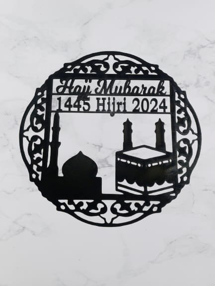 Hujj Mubarak Wall hanging decorations MDF wood material Black color