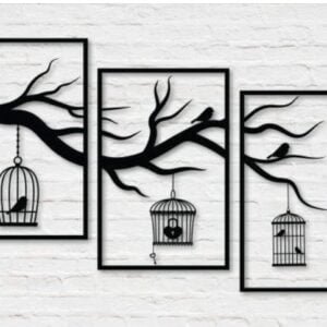 3pec set Tree art  Wall hanging decoration MDF wood material