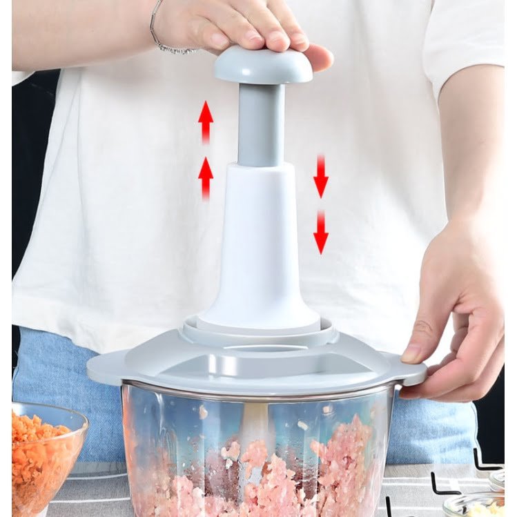Manual Food Chopper, Multifunctional Vegetable Cutter, Speedy Chopper, Hand Press Manual Speedy Chopper, Multifunctional Vegetable Cutter - 2L - Image 9