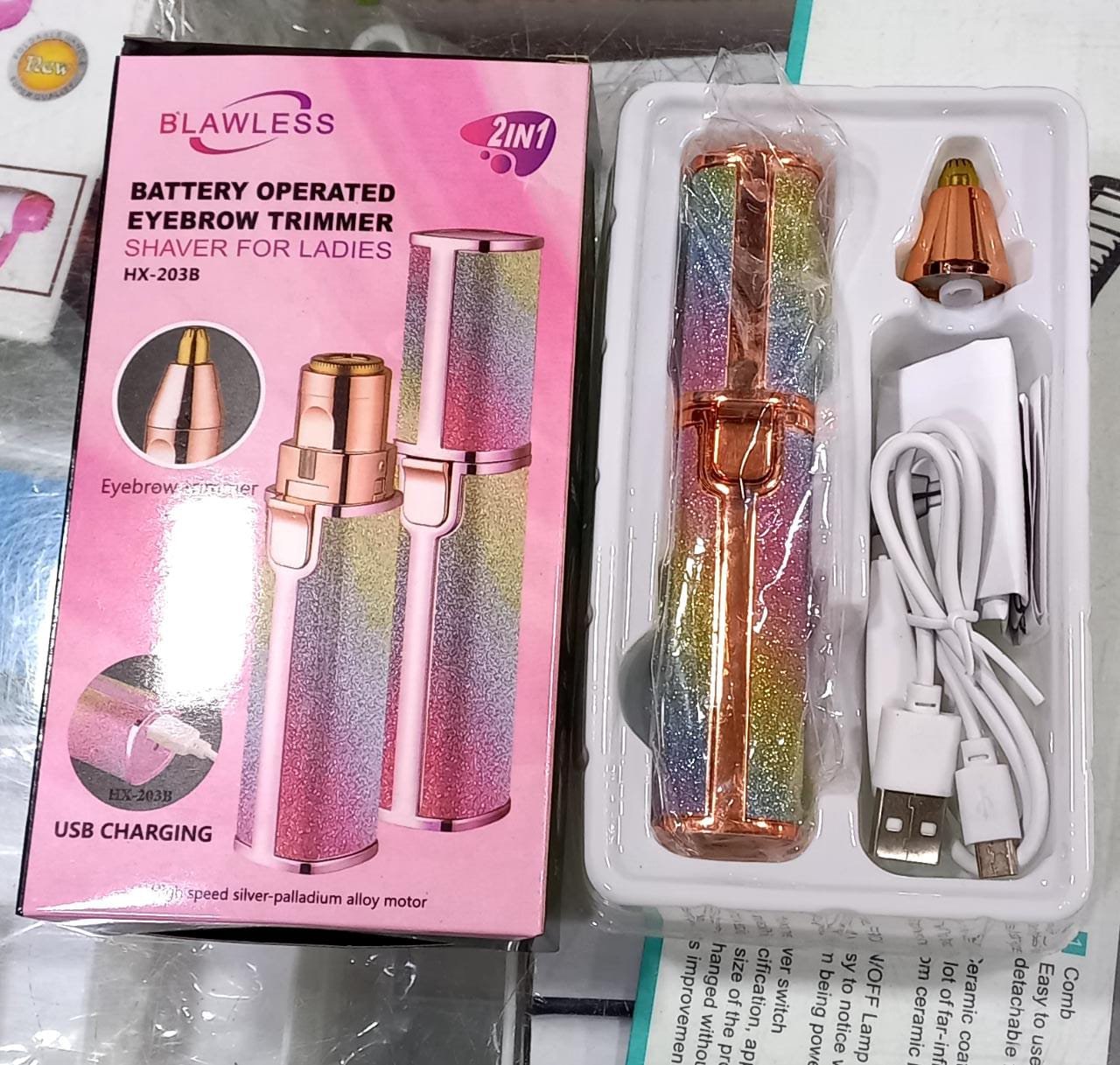 2 In 1 Electric Eyebrow Trimmer Makeup Painless Eye Brow Epilator Mini Shaver Razor Portable Facial Body Hair Remover For Women - Image 2