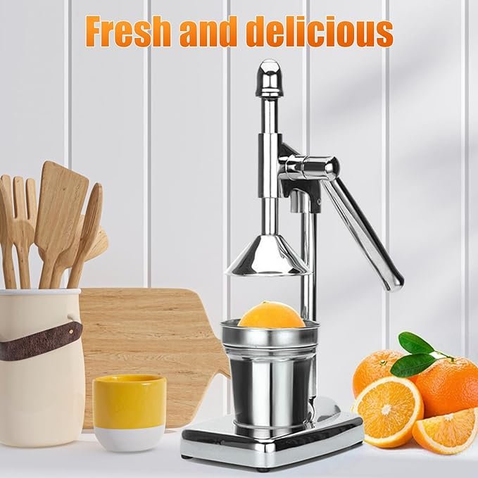Manual Juicer, Stainless Steel Hand Press Citrus Presser with Stainless Steel Cup, Portable Countertop Juice Squeezer for Lemon - Image 4
