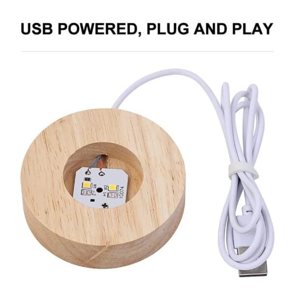 Crystal Ball Night Light Glowing Planet Galaxy Astronaut 3D Moon Table Lamp USB (Random Design) - Image 7