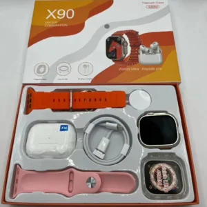 X90 Ultra 49mm Smart Watch with Earbuds Earphone Fashion Band Smartwatch (Random colour)