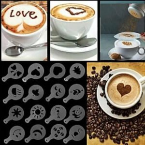 Pack Of 16 Silicone Coffee Art Stencil