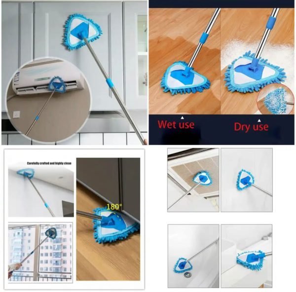 Adjustable Mini Duster | 180 Degree Flexible Triangle Mop (Random colors) - Image 3