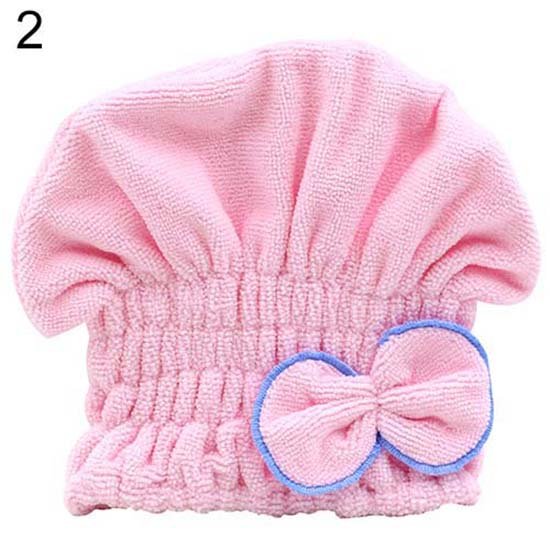 Hair Drying Towels, Ultra Absorbent Hair Drying Cap Bowknot Hair Turban Towel for Women Adults or Kids Girls(random color ) - Image 6