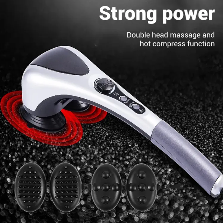Double Head Full Body Massager Machine Variable Speed Far Infrared | Electric Facial Deep Tissue Fitness Massage Stick – Head Neck Waist Leg Muscles Pain Relief Massage Hammer – Handheld Deep Tissue massager - Image 3