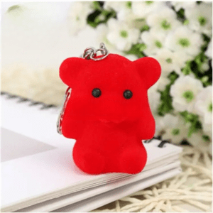 Trend Bazaar Cute Key Chain Teddy Cherry |Small Red Bear Key Chain with Squishy Whistle .. pack of 2
