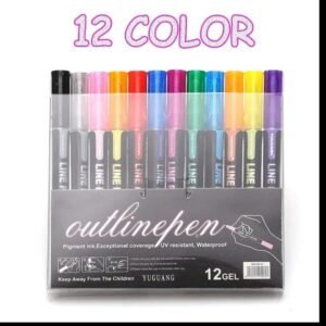 12pcs Highlighter Pen Outline Marker For Drawing And Doodling