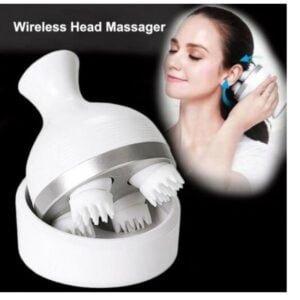 Scalp Massager, Electric Meridian Massage with 4 Moveable Massage Cluster, Rechargeable Portable Washable Head Massager to Relieve Fatigue and Hair Loss