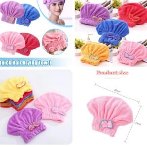 Hair Drying Towels, Ultra Absorbent Hair Drying Cap Bowknot Hair Turban Towel for Women Adults or Kids Girls(random color )