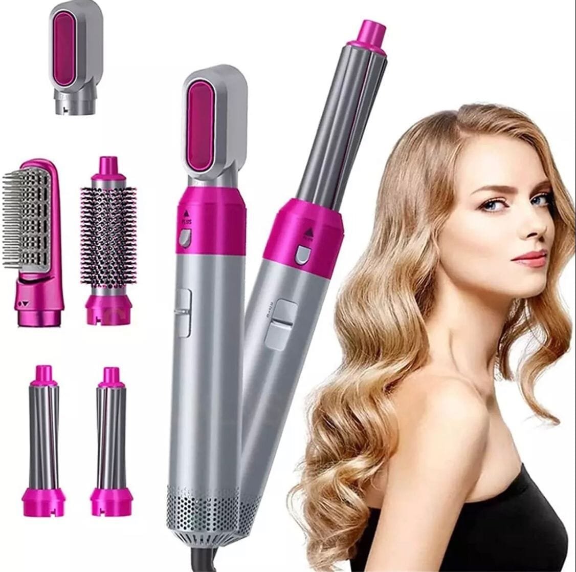 5 in 1 Hair Dryer Hot Comb Set Professional Curling Iron Hair Straightener Styling Tool Hair Dryer Household