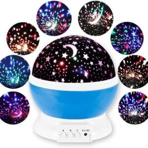 Novelty LED Rotating Star Projector Lighting Moon Starry Sky Children Baby Night Sleep Light Projection Lamp (Random Color)