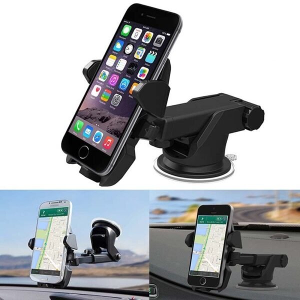 Easy One Touch Mobile Holder Car & Desk Mount / Car Phone Holder Mobile Phone Holder Stand in Car - Image 4