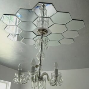 Hexagon Shape Acrylic Mirror Wall Stickers (18 Pc Set)