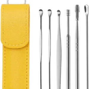 DherigTech Ear Wax Cleaning Kit, 6 Pcs Ear Pick Tools, Wax Removal Kit, Ear Cleaning Tool Set, Spring Earwax Cleaner Tool Ear Wax Remover(random color )
