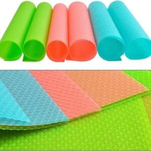 Fridge Mates non-slip Fridge Mats, Wardrobe Mat, Tools, Shelves, Drawers, Table Mat | Waterproof Anti-slip Mat (Random Colours)