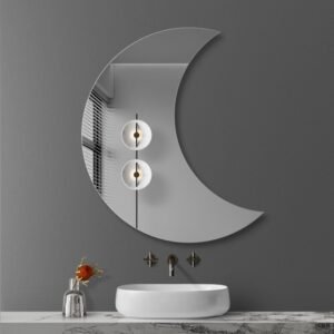 Bathroom Mirror Touch Control Moon Frameless Makeup Mirror