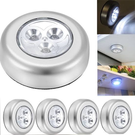 3 Led Silver Closet Cabinet Lamp | AAA Battery Powered | Wireless Stick Tap Push Security, Kitchen, Bedroom, Wardrobe Night Light - Image 3