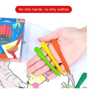 Children Pack of 12 Plastic Crayons, 12 Vibrant Crayons Colors, Caryon Pencils