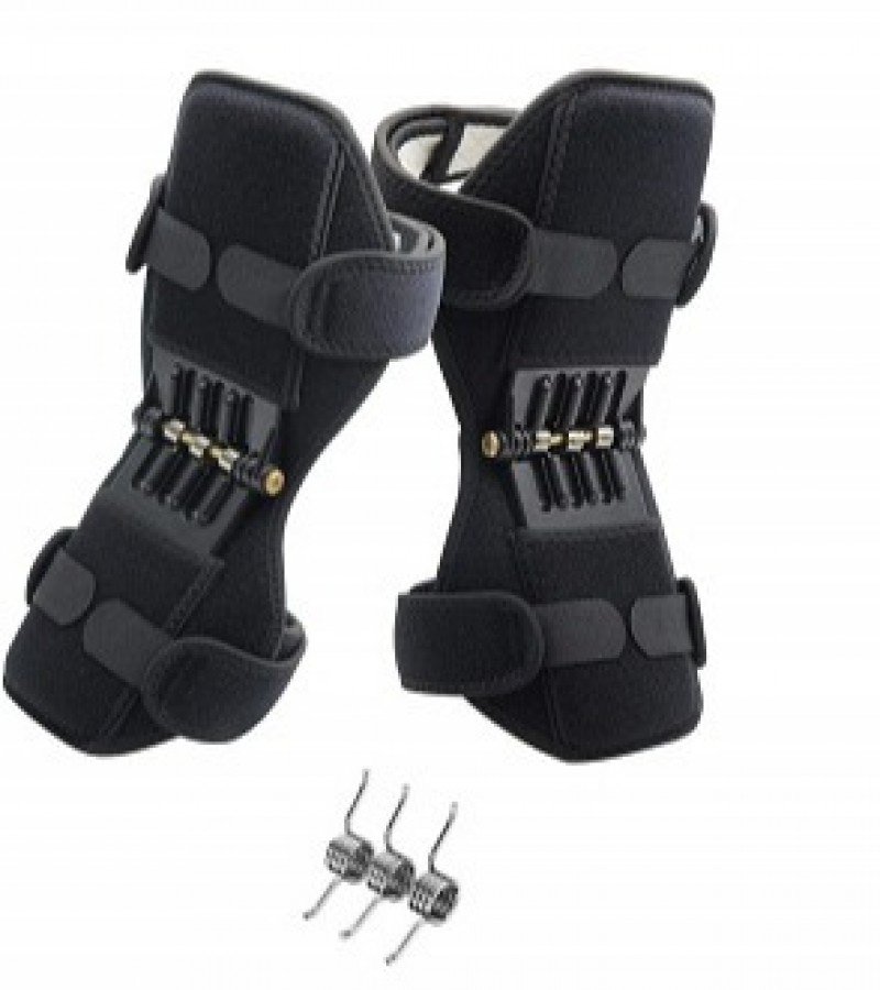 Join Support Knee Pad Breathable Non slip Power Lift Spring Force Knee Booster Tendon Brace Band Pair - Image 4