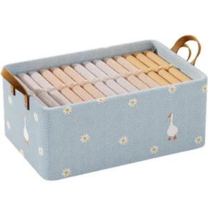 Clothe Storage Box portable Foldable Wardrobe Organizer Clothes Pants Jeans Storage Box, Household Large Capacity Storage Wardrobe (66 litr) Made In China (Random color & Design)