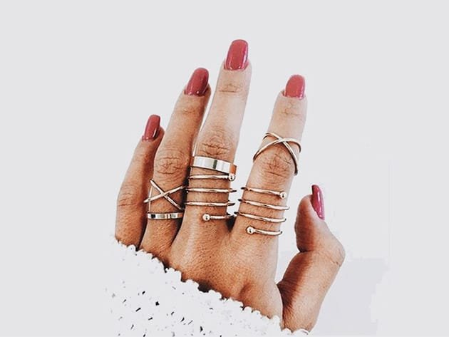 Knuckle Rings for Women Girl | 6 Pcs Finger Ring Set Best Selling Valentine's Day Gift - Image 5