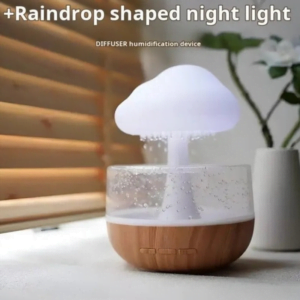Rain Cloud Humidifier Water Drops with Adjustable LED Lights | Aromatherapy Essential Oil Diffuser with Calming Colorful Night Lights Bedroom Home