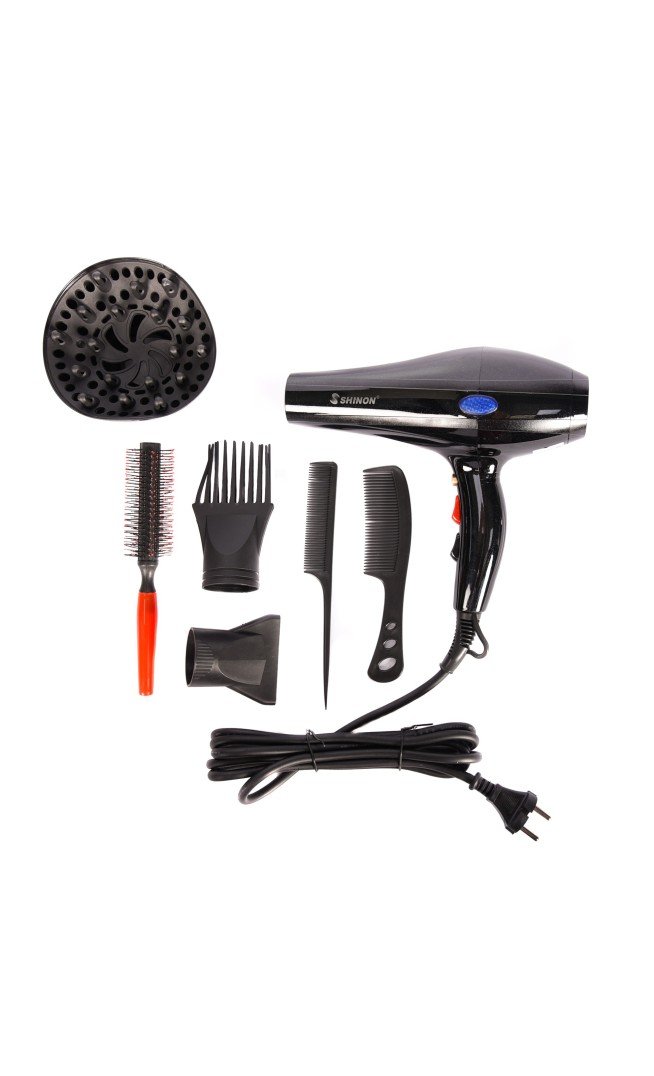 (black )Shinon Hair Dryers Salon Home Used Professional Blow Hair Dryer With complete accessories - Image 2