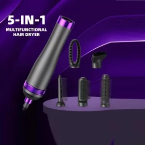 Remington 5in1 Hair Dryer | 5 in 1 Hair Styler, Berlow Dryer Brush, Hair Dryer Brush Negative Ionic Electric, Air wrap Hair Styler, Detachable Brush Heads Comb for Straightening Automatic Curling Styling, Air Wrap Curler - RE-2065